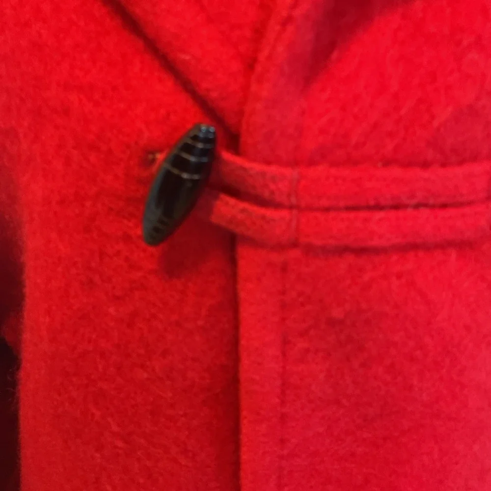 Vintage Berkray Red Wool Duffle‎ Coat Womens Sz 40 Large Toggle Classic